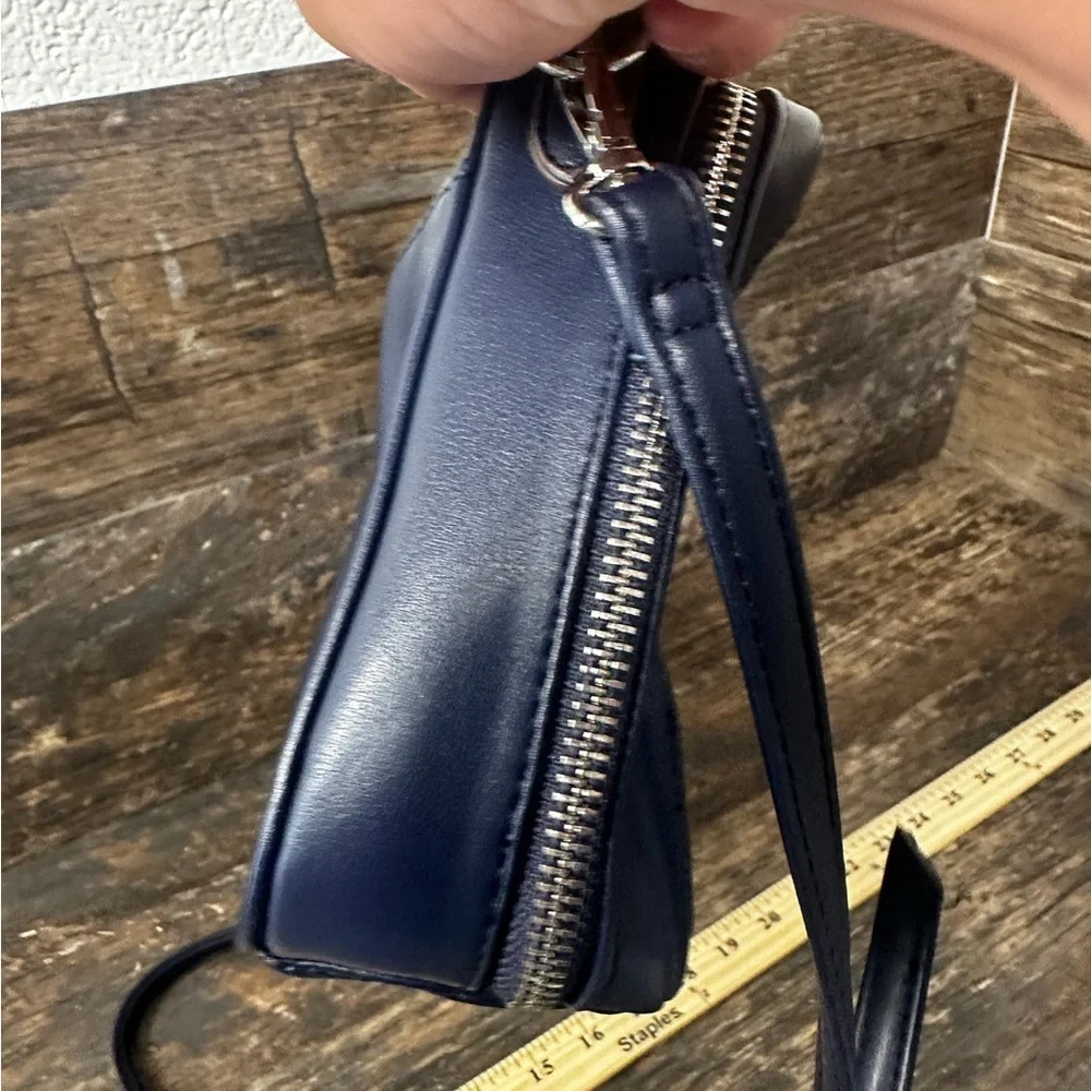 Navy Blue Crossbody Bag with Ornate Detailing